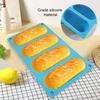 2Pcs Hot Dog Bun Pan Mold Silicone Hot Dog Bun Molds Non-sticky Heat-proof Baking Pan Bread Mold Kitchen Tools