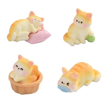 Милые фигурки кошек Мини-кошки Декор Водонепроницаемая игрушка Игровой набор Миниатюрные фигурки для сада Фигурки для торта Вечеринки Подарки