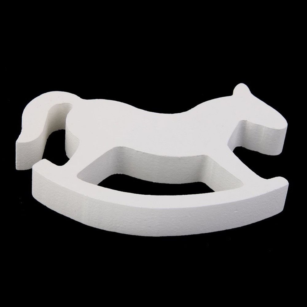 Crafts White Kids Toys Hand Carved Balance Rocking Horse Home Decor Wooden