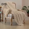 Summer AC Flannel Blanket Thickened Double-sided Plush Striped Texture Solid Color Office Nap Home Bed Sofa Travel Cozy Warm Winter Blanket
