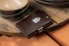 EXENTRI Eccentric Wallet EX022 Genuine Leather Trifold Wallet Mini Wallet RFID Blocking Compact Mini Wallet Cowhide Leather Small Wallet Men Women