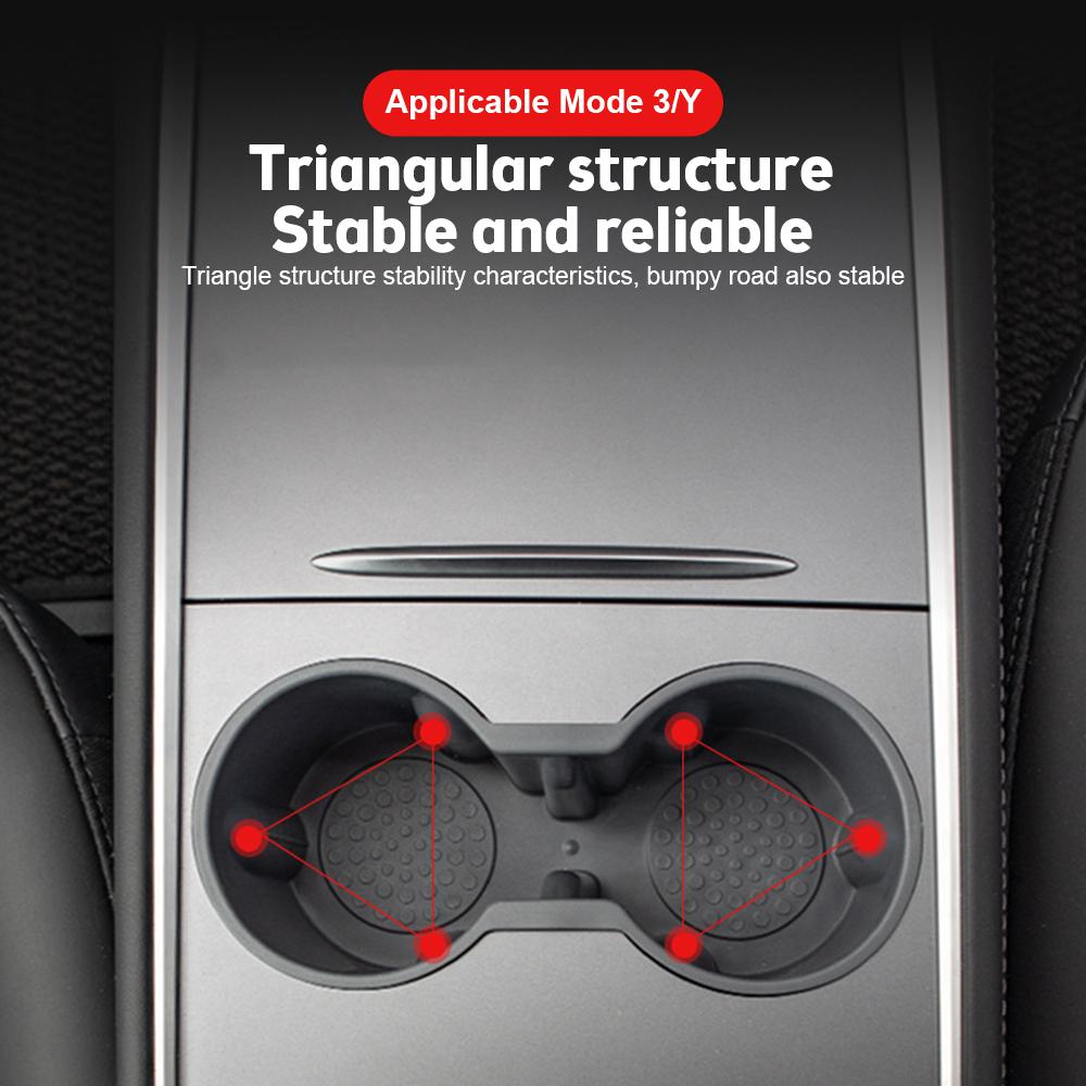 Universal Water Cup Hoder Storage Box Non-toxic Tasteless Center Console Accessories Compatible For Tesla Model 3/Y 2024 2024