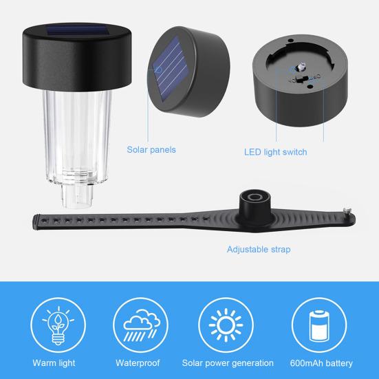 6 шт. солнечных светильников для бассейна, водонепроницаемые светильники для уличного бассейна, украшения сада и двора, ночные светильники для бассейнов с рамкой из забора