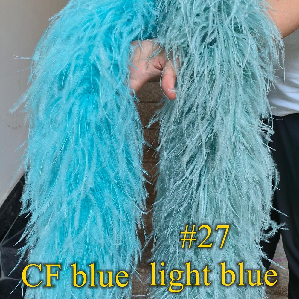 DIY 1 3 6 10 20Ply Natural Ostrich Feathers Boa 2 Meter Fluffy Ostrich feather Shawl for Wedding Party Dress Sewing Decoration Scarf