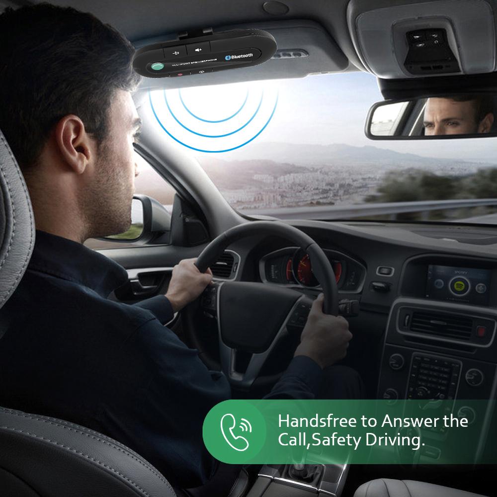 Mini V4.1 Беспроводной Bluetooth солнцезащитный козырек Hands-Free Автомобильный комплект HD Динамик 2 Вт Пейджер Голосовой музыкальный приемник Плеер Телефонный адаптер Автомобильные аксессуары