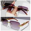 UV400 Cheetah Design Sunglasses Metal Temples Rectangle Sun Glasses  for Women & Men