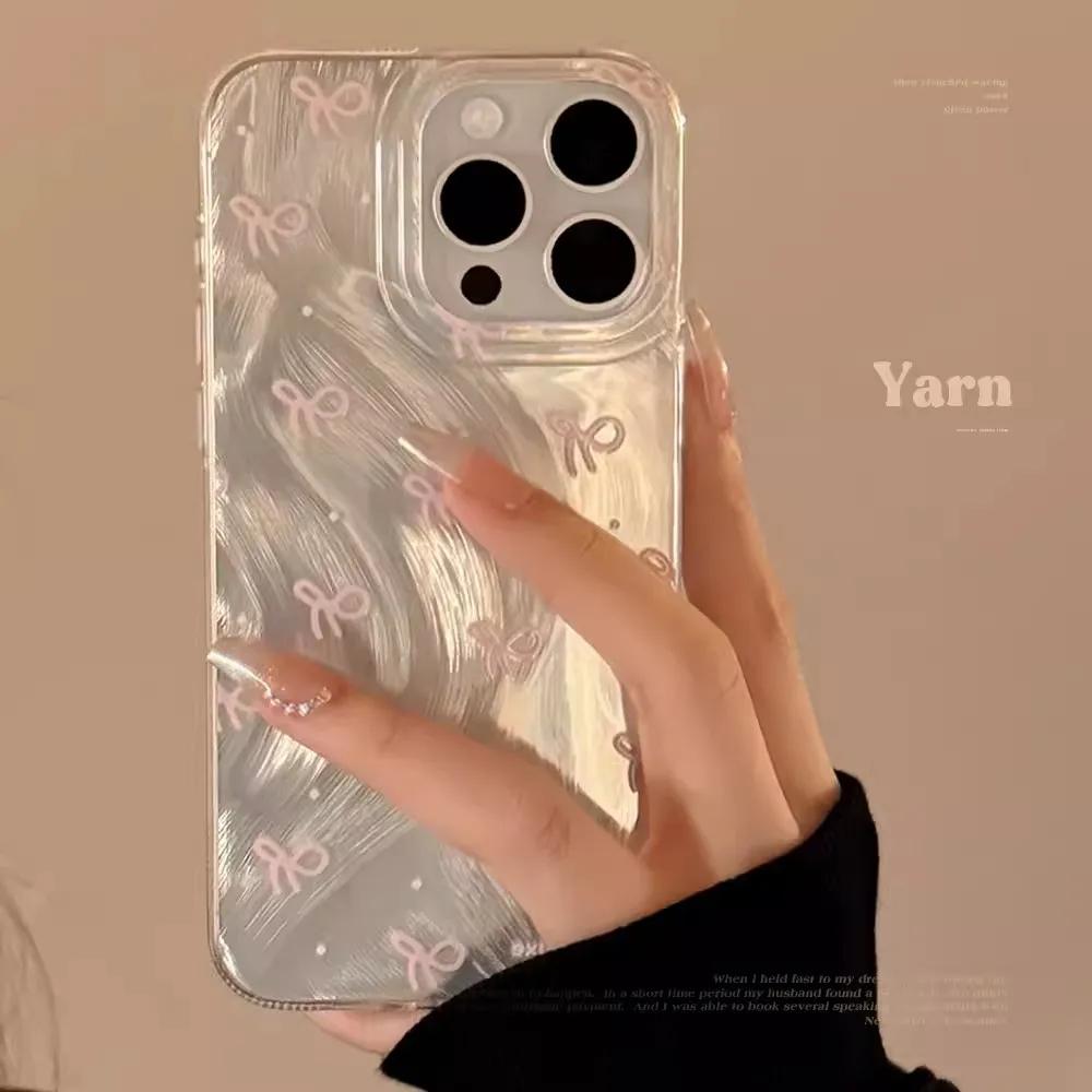 Роскошный чехол для телефона с узором в виде банта для iPhone 17 16 15 14 13 12 11 Pro Max XS X XR Plus Mini SE 2020 2022