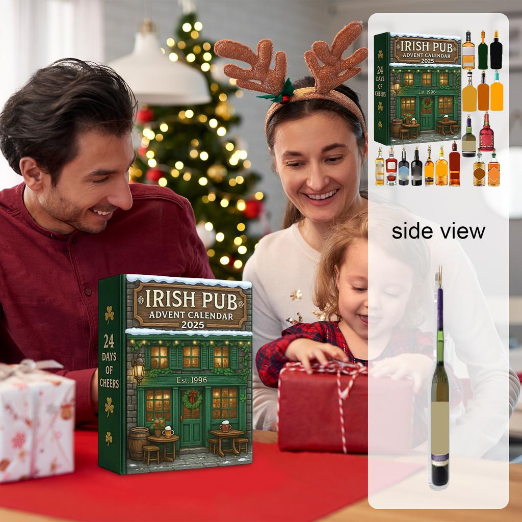 Irish Pub Advent Calendar Christmas Tree Decoration Acrylic Pendant