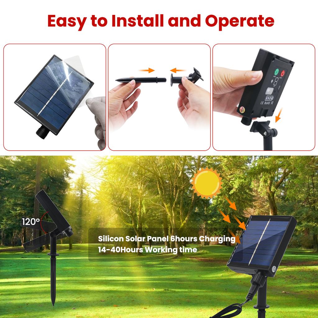 12V COB Solar Light Strip 320 LEDs IP68 Waterproof Flexible Linear Tape Light Warm Natural White With Remote Control And Adhesive Backing