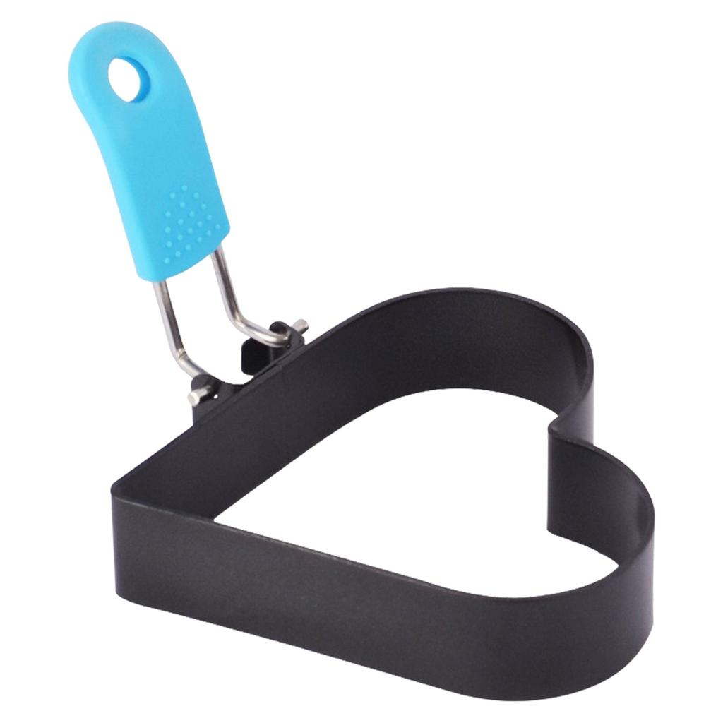 Кольцо для яиц со складной ручкой, кольца для яиц в форме сердца из нержавеющей стали для жарки яиц, английских кексов, приготовления сэндвичей на завтрак, бургеров