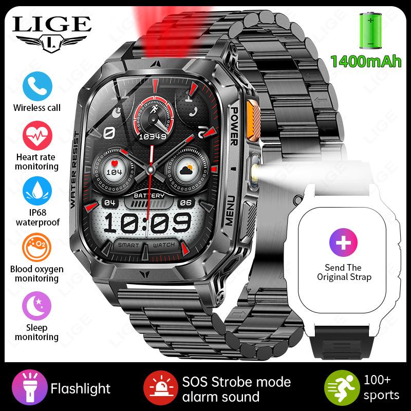 AK103 Outdoor Smart Watch Bluetooth Call Heart Rate Blood Oxygen Multi-Sport Smartwatch Black