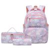 Women Backpack Printed Bag Three-piece Set Clear Sweet Student Backpack Fashion Backpack