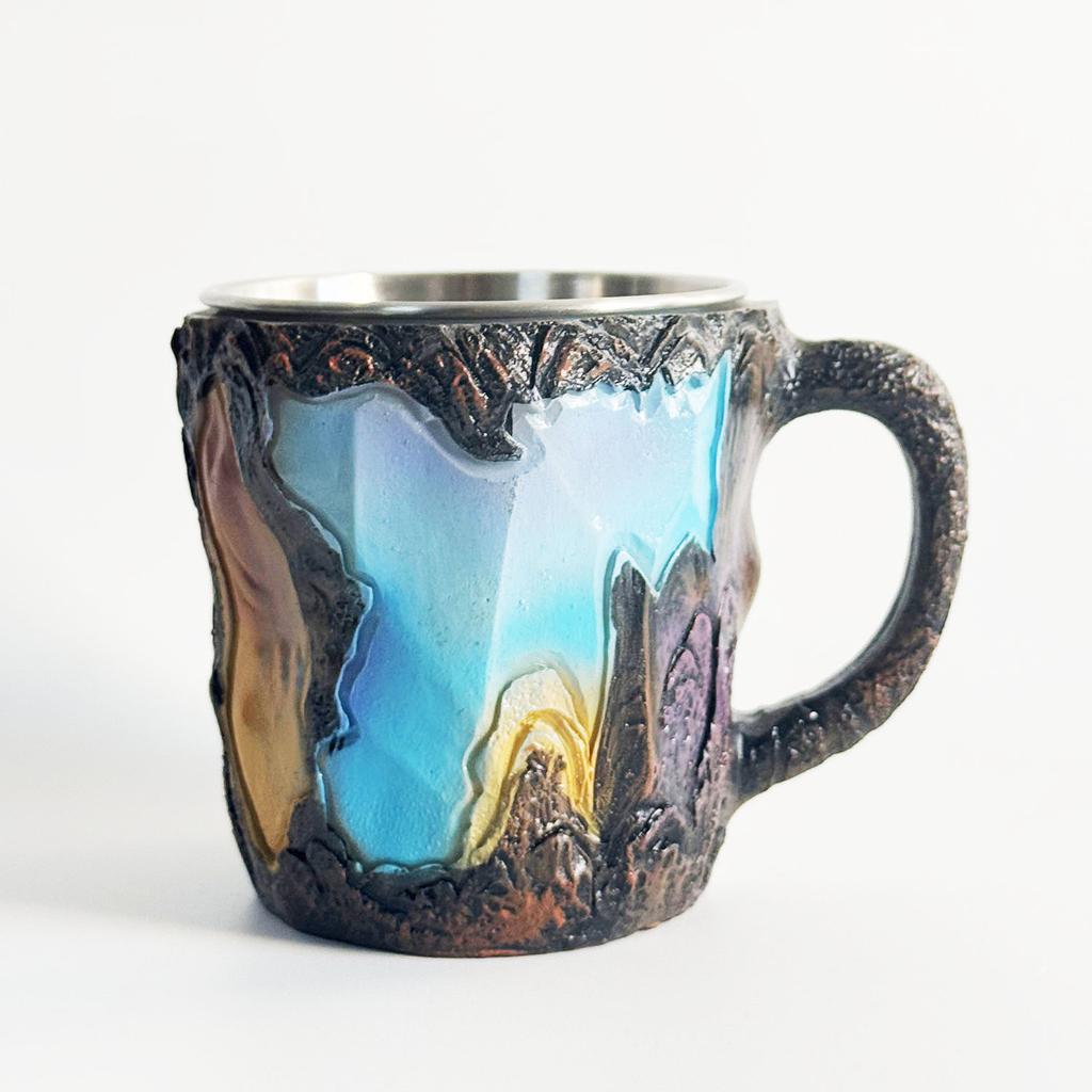 Кружки для кофе из минерального хрусталя, элегантная кружка из минерального хрусталя, изысканная чашка для чая из смолы, многофункциональная кружка из минерального хрусталя для домашнего офиса 8 см