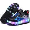 27-43 Detachable Wheel Boys/Girls Double Wheel Luminous Sneakers Can Be Charged Sneakers for Skating Kids Roller Skating Boots