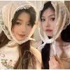 Korean Ins Lace Hair Scarf Women Triangle Hair Band Strap Hair Bag Headscarf Hat Travel Po Kerchief Headband Accessories