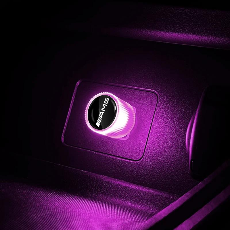 AABIH1 Car Emblem USB Atmosphere Light Portable Car Mini LED Lamp Caps Stickers For Mercedes-Benz C320 CL55 CL600 CL65 C240 C280 C320