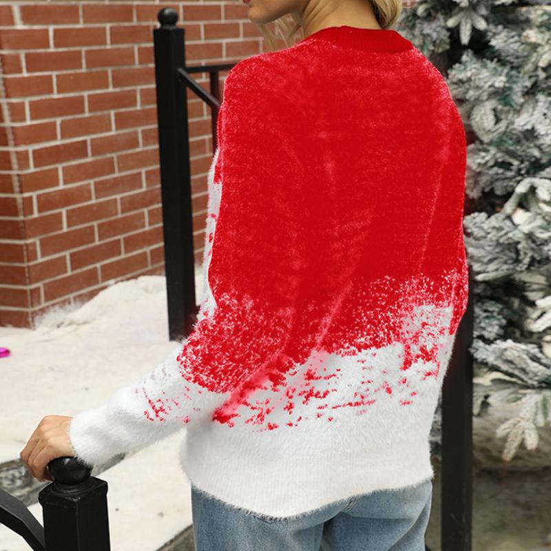 IHUASU Women's Sweater Autumn and Winter Christmas Knit New Year Sweater