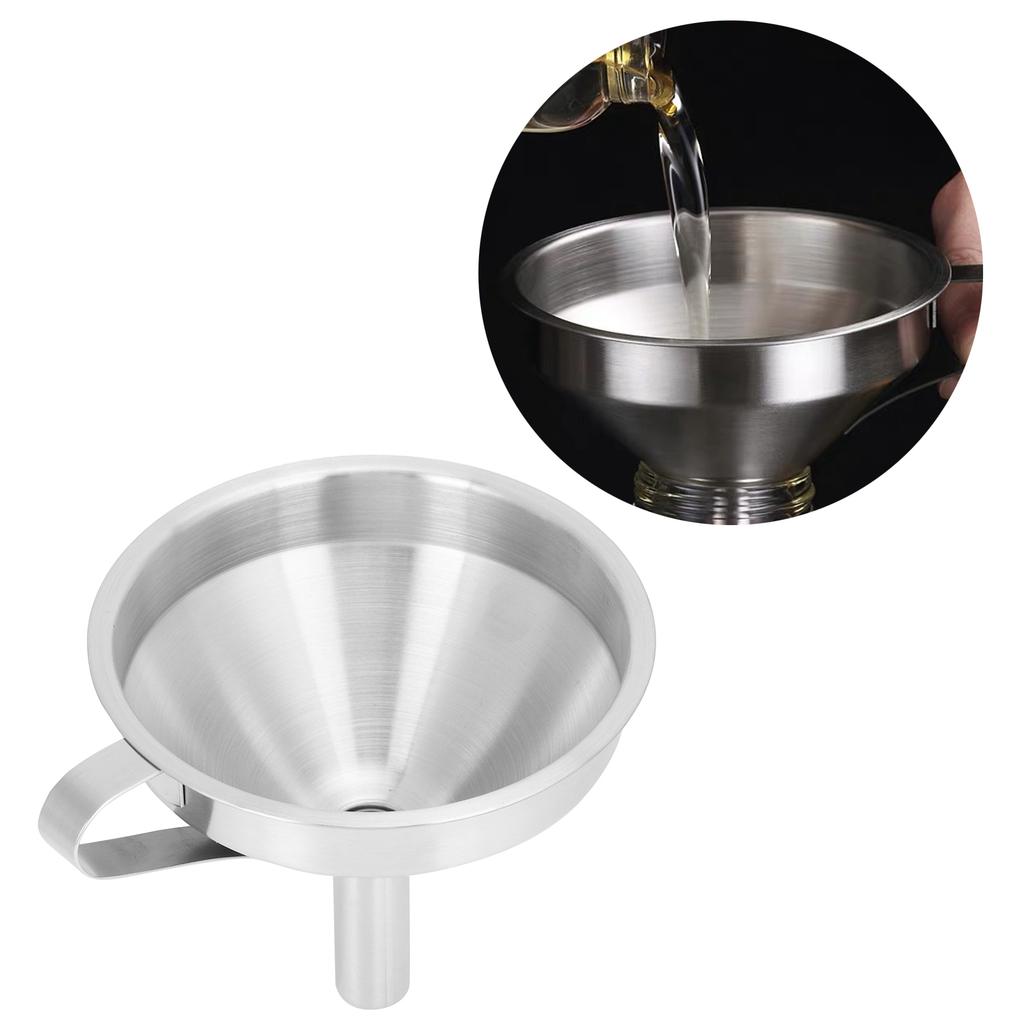 304 Stainless Steel Filling Funnel Separatory Oil Beer Coffee Water Liquid Funnel Kitchen ToolMedium Size 13cm