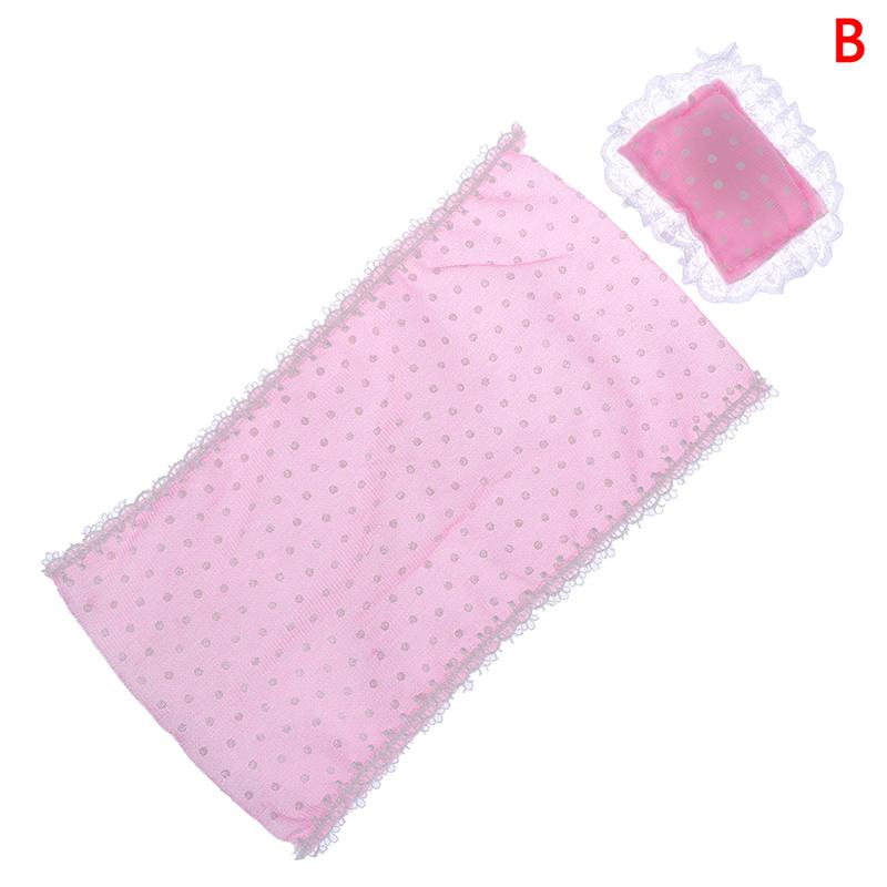 Dollhouse Single Mattress with Pillows 1/12 Dolls House Bedroom Furniture Children's home toy doll pillow