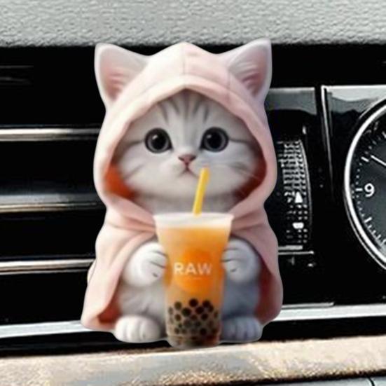 Милый котенок автомобильный дефлектор зажимы многоразовый автомобильный диффузор кошка воздушный дефлектор зажимы автомобиль