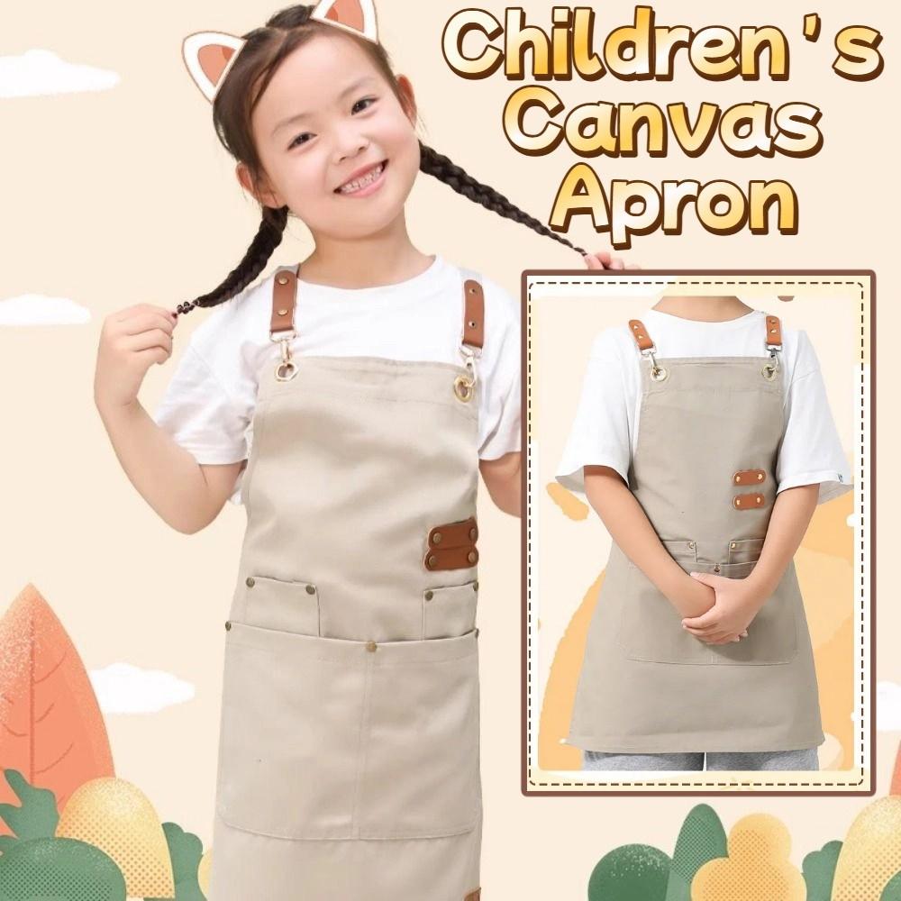 Lightweight Children's Canvas Apron Minimalist Kids Chef Costume Kids Cooking Apron Baking