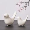 2pcs Small Animal Statues, White Bird Figurines Home Decor, Modern Ceramic Decor for Office Desktop, Bookshelf, Bedroom, Living Room, Cabinets