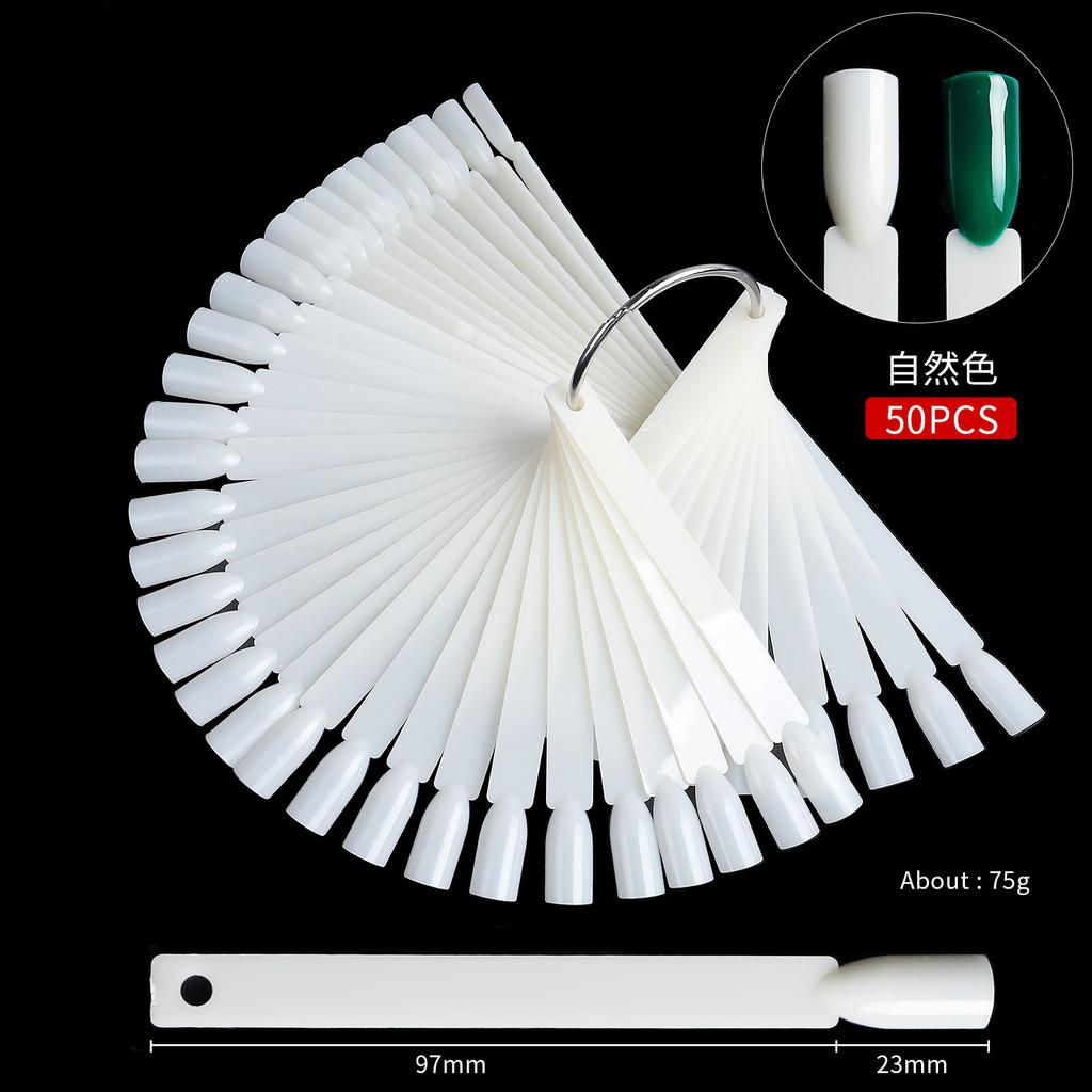 Образцы для нейл-арта, 50 шт., веерная цветовая карта, демонстрационная доска для отработки образцов лака для ногтей, клей для лака