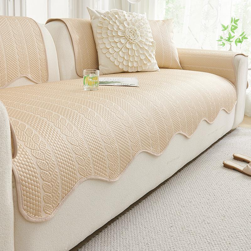 French Cream Wind New Summer Sofa Cushion Universal Fixed Sofa Cover Cloth Special-Shaped Sofa Cushion