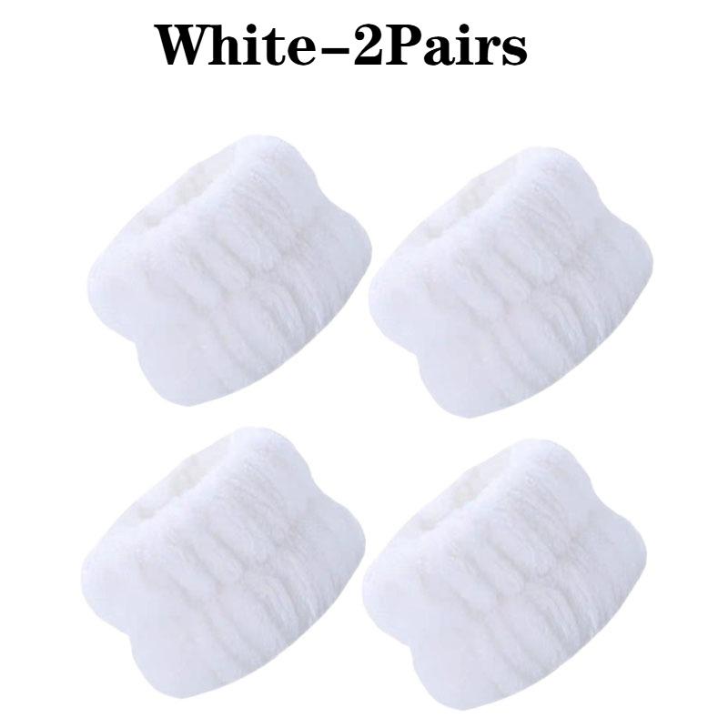 1/2Pairs Women Waterproof Face Wash Set Soft Wristband and Headband for Facial Cleaning Absorbent Microfiber Towel Wristband