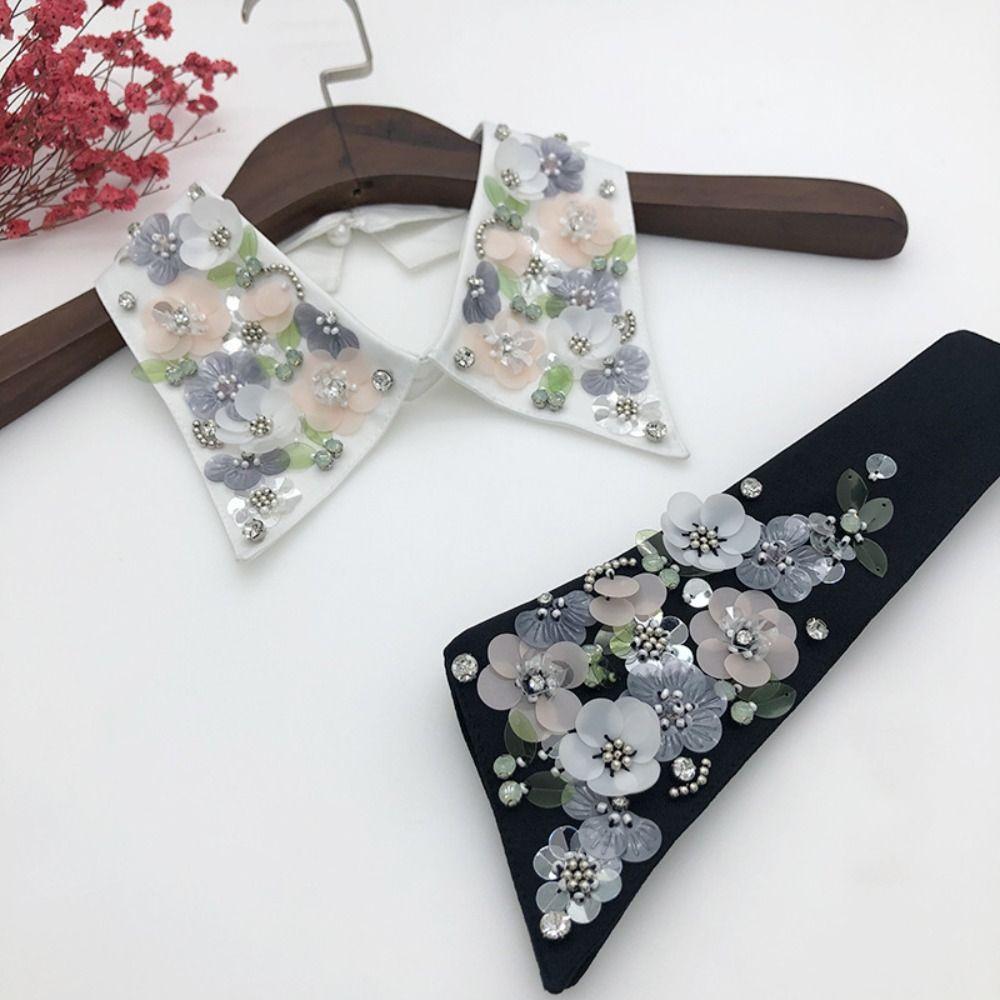 Белая, черная рубашка со съемным воротником и вырезом, накладной воротник, портативный жемчужный искусственный воротник для женщин