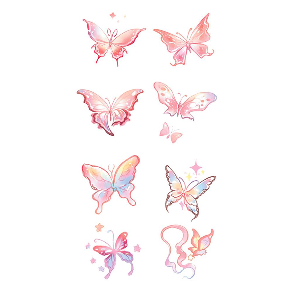 Девушка Красочная Бабочка Тату Наклейка Нишевая Тату Полуперманентная Наложенным Платежом Наклейка Тату Наклейка F9F6