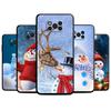 Black Tpu Case Cover For Samsung Galaxy M31 M12 M32 5g M22 M51 M33 M52 M23 M13 M30s M01 M53 M62 M11 Merry Christmas Snowman Capa