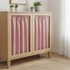 2PCS Solid Color Kitchen Short Curtain Through-rod Design Cabinet Curtain  Fireplace