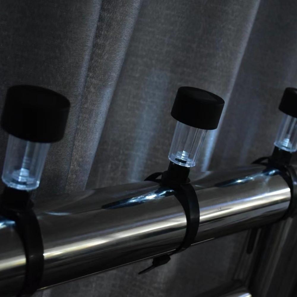 6pcs Solar Powered Ground Frame Lamp with Zip Tie Garden Lighting Pool Fence Light for Home Yard