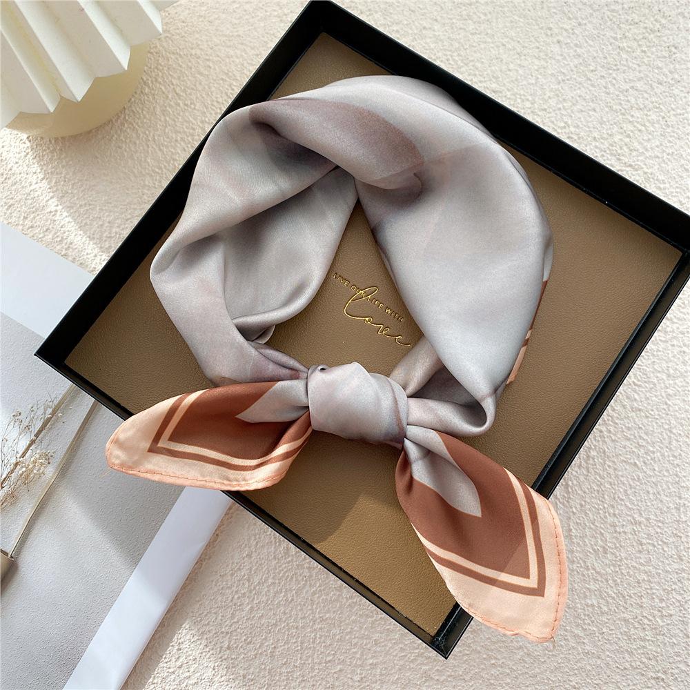 53CM Silk Scarf Small Square Scarf Versatile For Women Spring And Autumn Thin Design Fashionable And Stylish Decorative Scarf Professional Flight