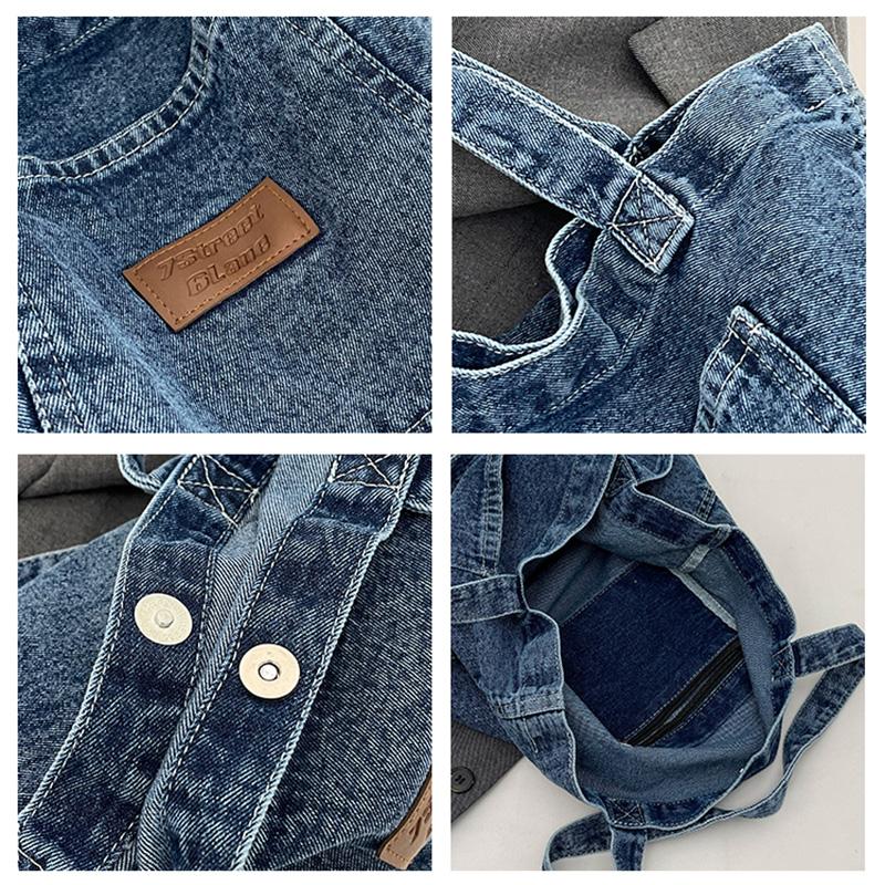 Модная джинсовая сумка через плечо, универсальная сумка для покупок, женская универсальная сумка