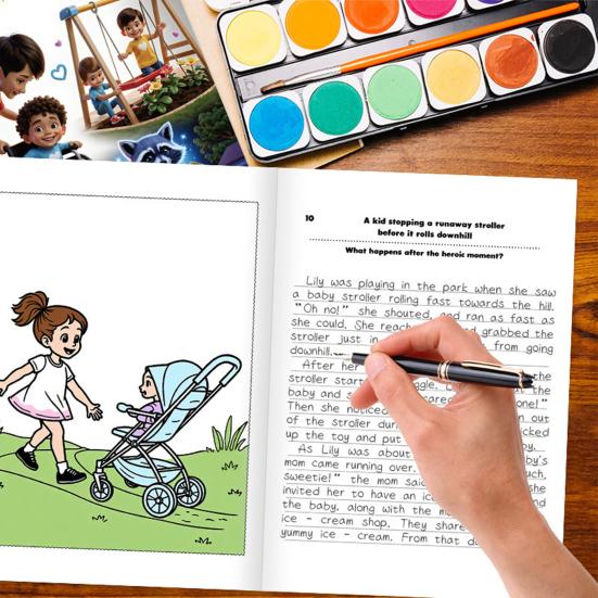 Everyday Superheroes Coloring Book 60-Page Interactive Adventure for Kids Portable Creative Coloring Book with Pencils Crayons Markers