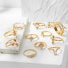 16шт/набор женских колец на палец в богемном стиле, геометрическая форма, блестящий искусственный драгоценный камень