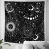 Black and white moon Mandala tapestry Bohemian decoration wall hanging bedroom psychedelic scene starlight art home