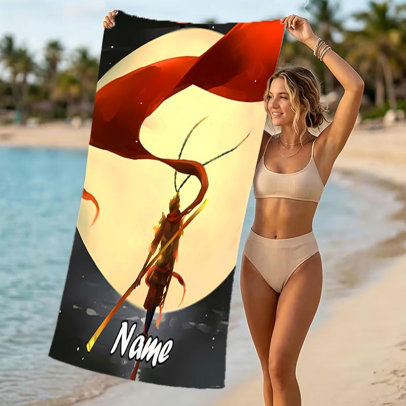 Customizable personalized beach towels Black Myth Wukong Game themed designs.Suitable for the beach, yoga, sports;ideal as beach accessories