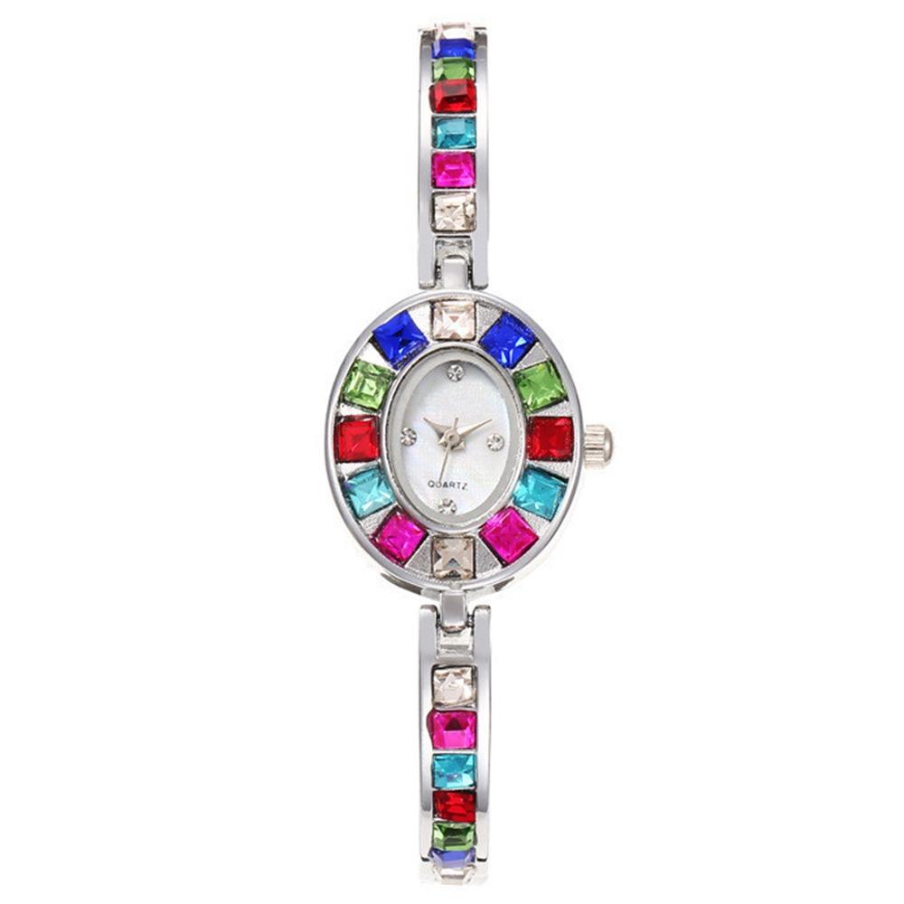 Bracelet Type Quartz Wristwatches Colorful Round Quartz Watch Women's Wrist Watch  Female