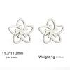 Xiaomi Skyrim Kpop Flower Stud Earring Stainless Steel Mini Ear Studs for Women Trendy Floral Jewelry Wedding Gift Wholesale