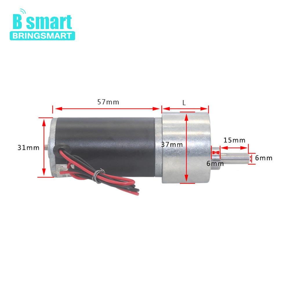 Bringsmart JGB37-3157 DC Gear Motor 12 Volt Reductor Engine High Speed High Torque Reversible 24V DC Reversible Reduction Geared