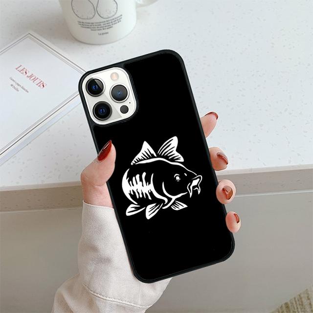 Fish Fishing Carp Phone Case For iPhone 17 Air 14 15 16 13 12 Cover For Apple 14 15 16 Pro Max Plus Coque