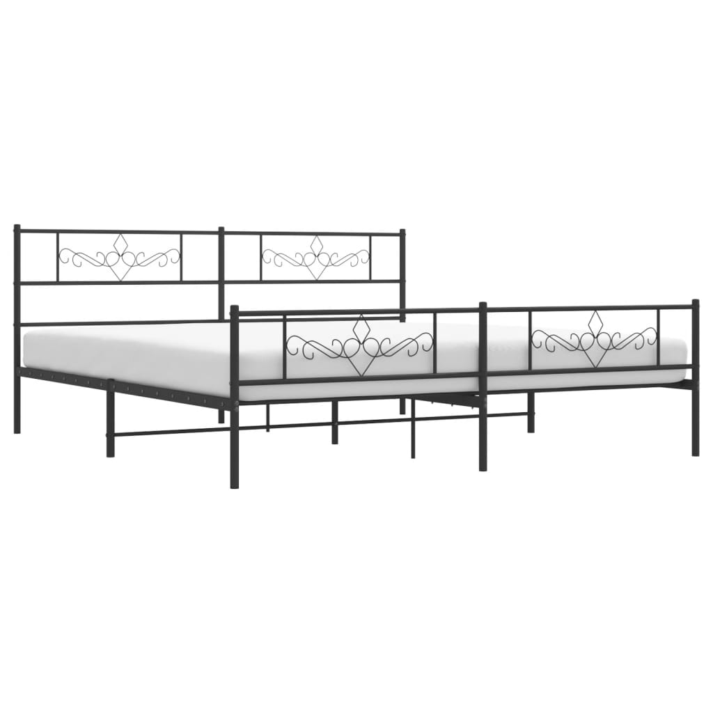 Metal Bed Frame without Mattress Black 180 x 200 cm