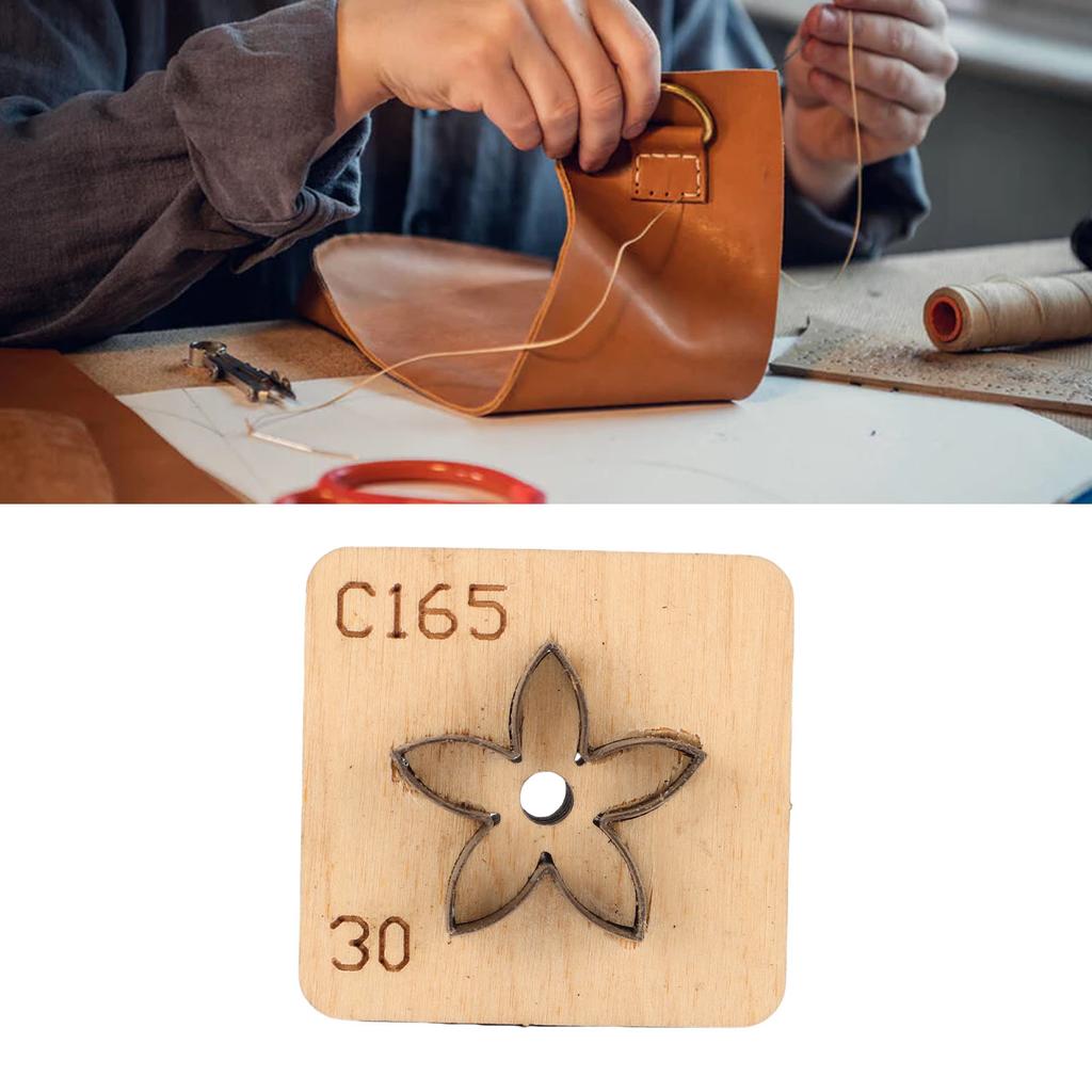 Форма для резки кожи с деревянным основанием, вырубной штамп в форме цветка для изготовления подвесок, проектов для рукоделия