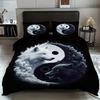 Свирепый Волк Черный Белый Белый Узор Тай-чи 3D-принт Пододеяльник Мягкий Удобный Постельный Комплект Тема Дикой Природы Комплект Пододеяльника