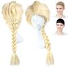 CaseEden Cosplay Wig, Braided, Long, Gold, Blonde, with 2 Wig Nets