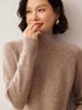 Women's Cashmere Half-High Neck Raglan Sweater - Autumn/Winter Style, 7-Gauge Fancy Yarn, Loose Knit Pullover.