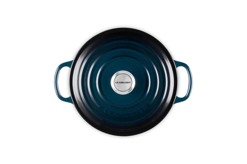 Литая эмалированная кастрюля Le Creuset Signature Cocotte Ronde 20 см Nuit Navy, совместимая с газовой духовкой IH, японская [Авторизованный продукт]